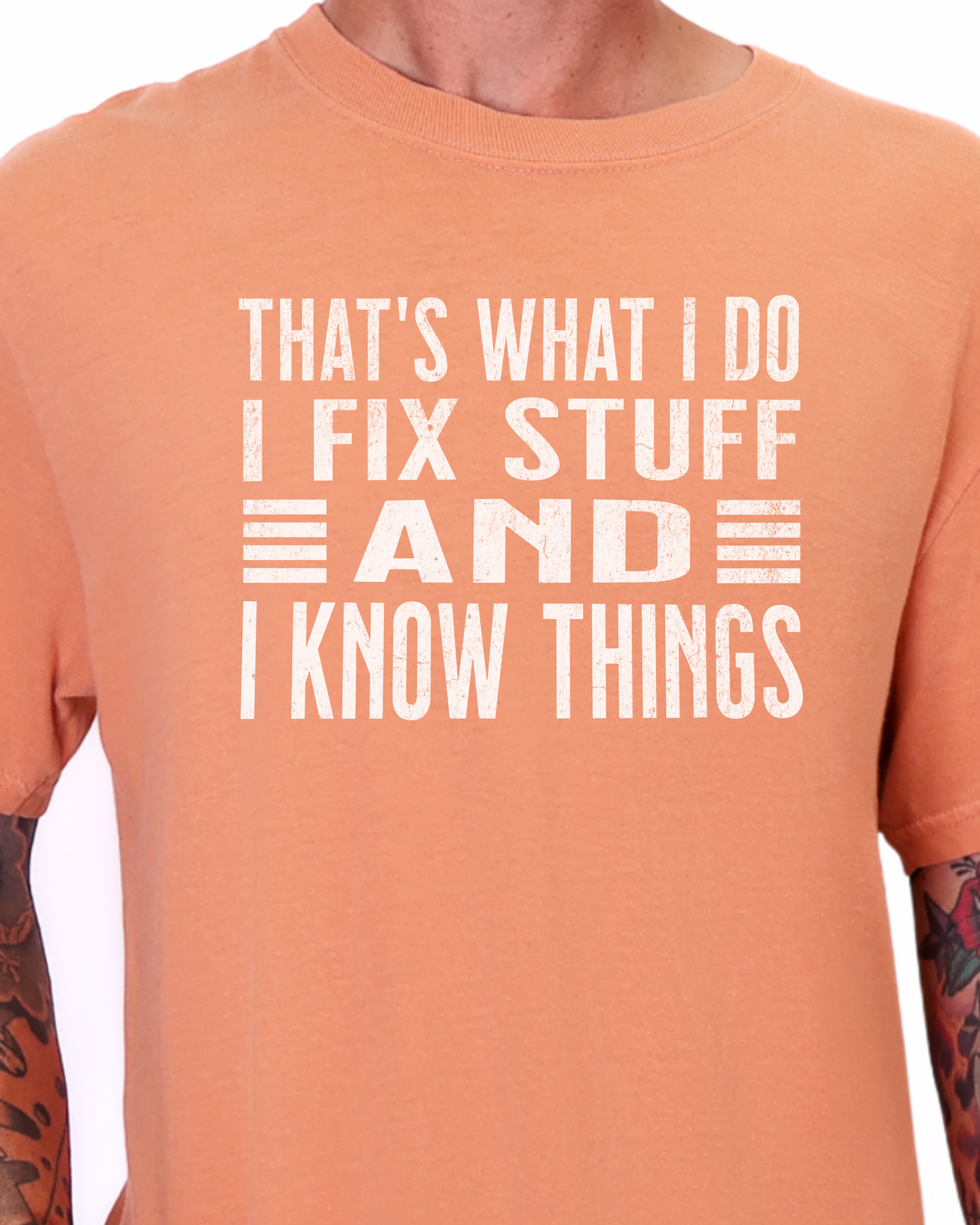 Funny Dad Shirt, I Fix Stuff and I Know Things Shirt, Comfort Colors Men’s Tee, Handyman Shirt, Father’s Day Gift for Dad