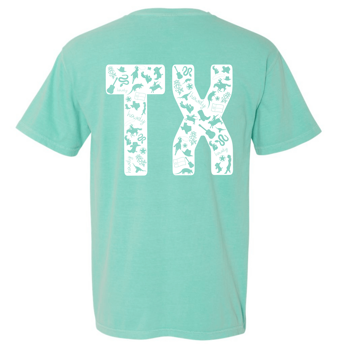 Texas symbols TX graphic T-shirt in Chalky Mint