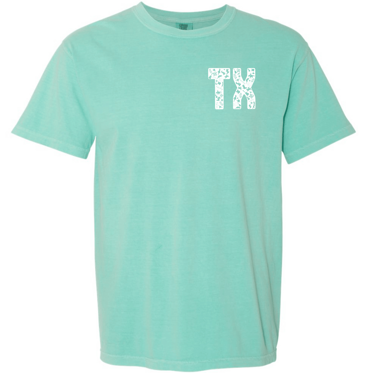 Texas symbols TX graphic T-shirt in Chalky Mint