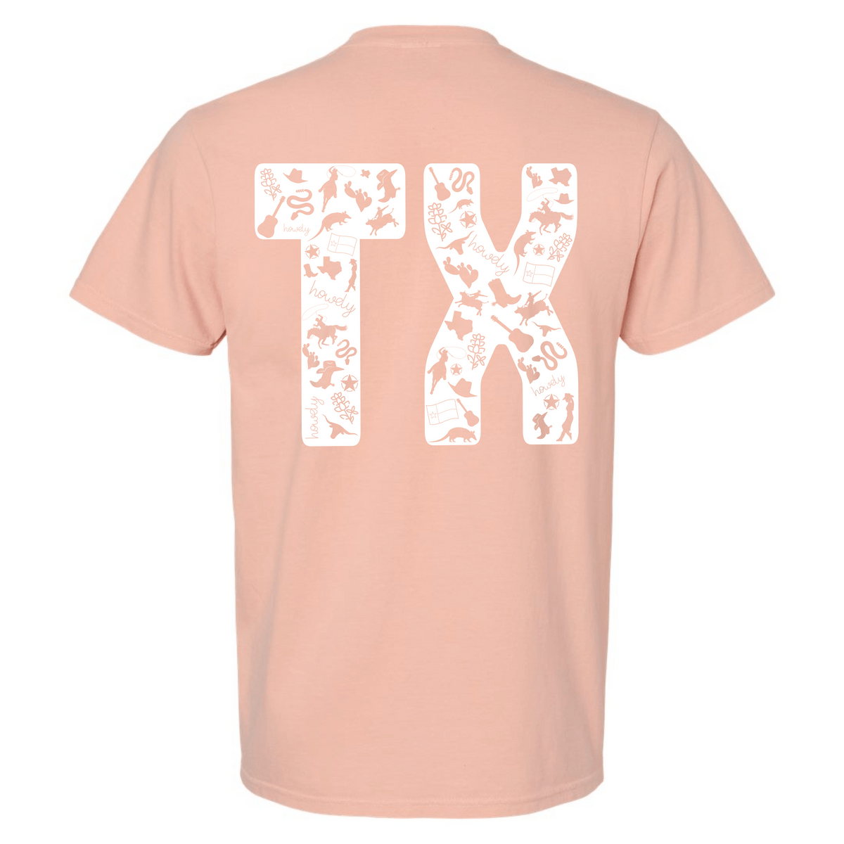 Texas symbols TX graphic T-shirt in Peachy