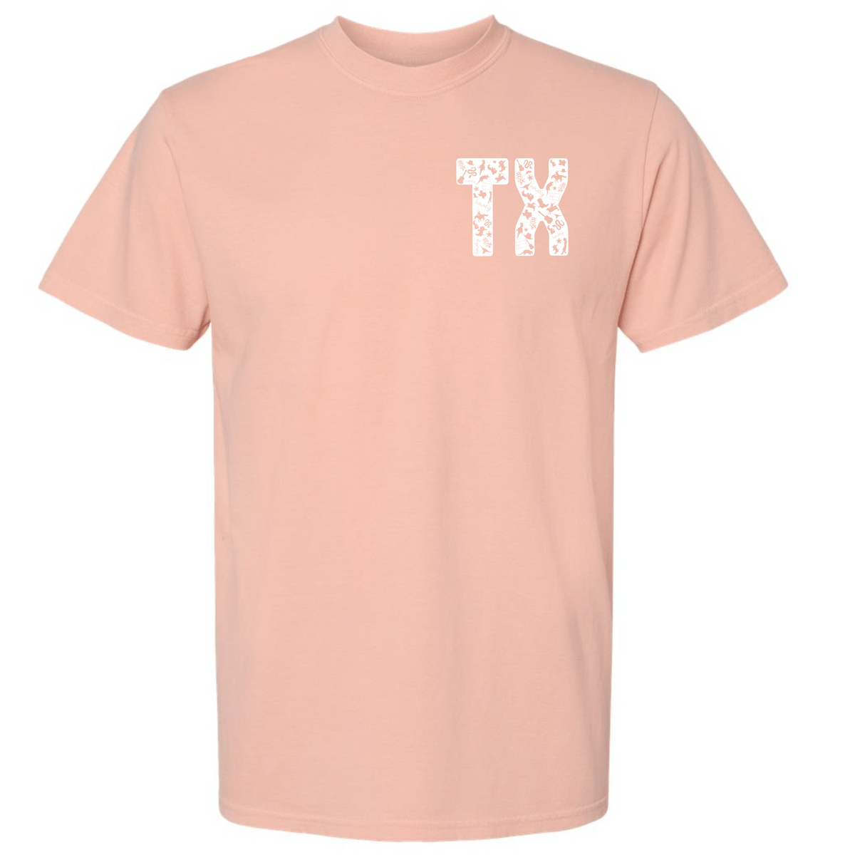 Texas symbols TX graphic T-shirt in Peachy
