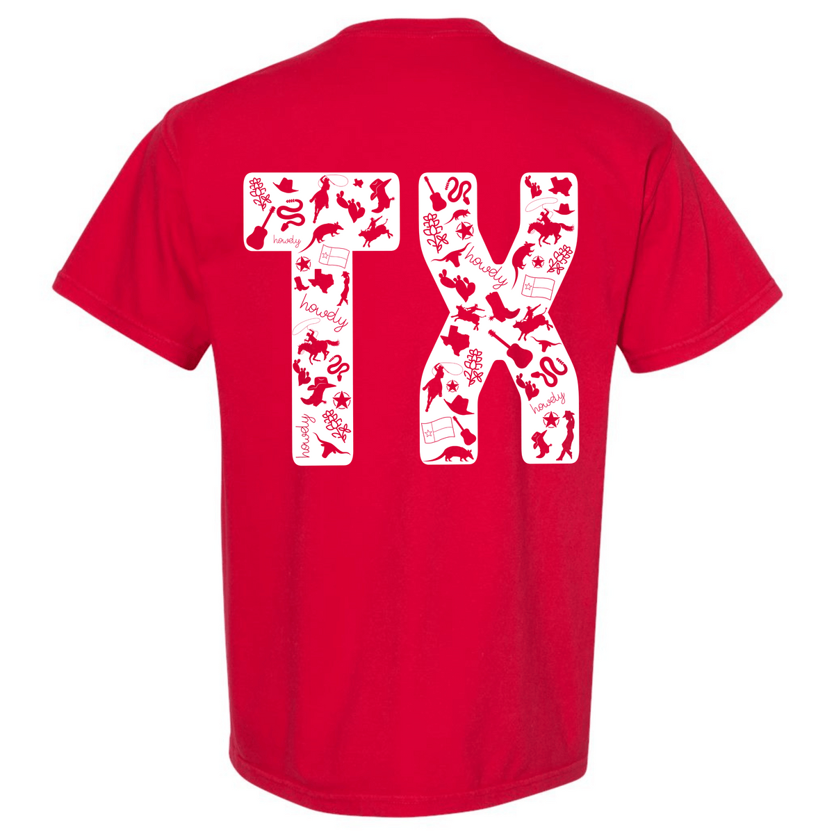 Texas symbols TX graphic T-shirt in Red