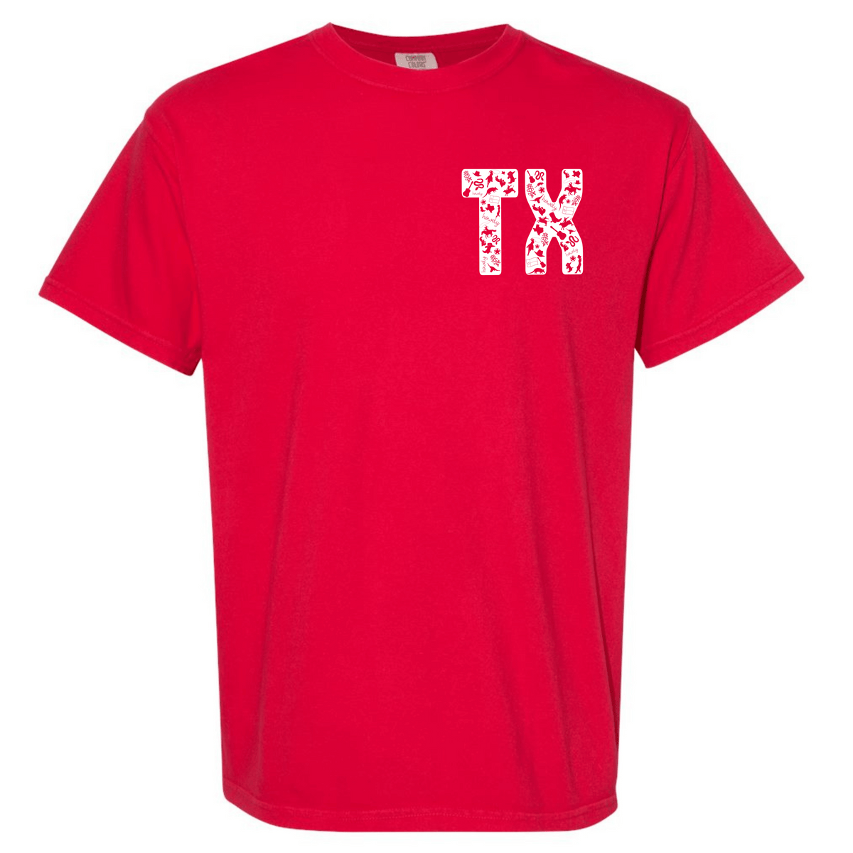 Texas symbols TX graphic T-shirt in Red