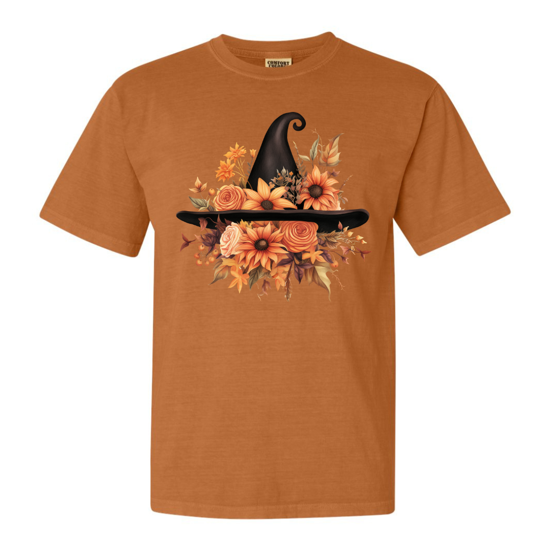 Witch Hat Floral Fall Tshirt