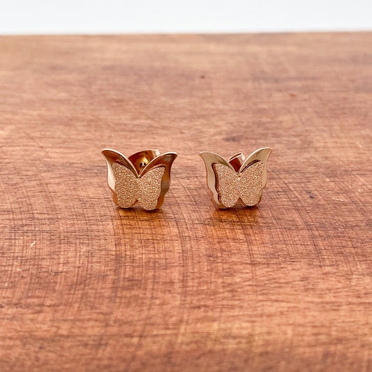 Rose Gold Butterfly stud Earring