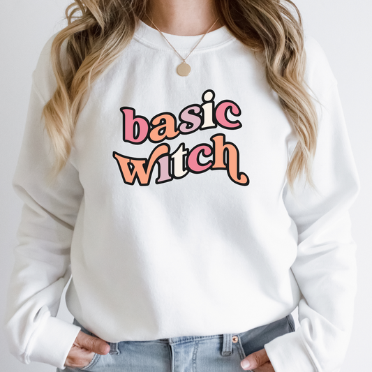 Basic Witch Trendy Women's Funny Halloween Sweatshirt