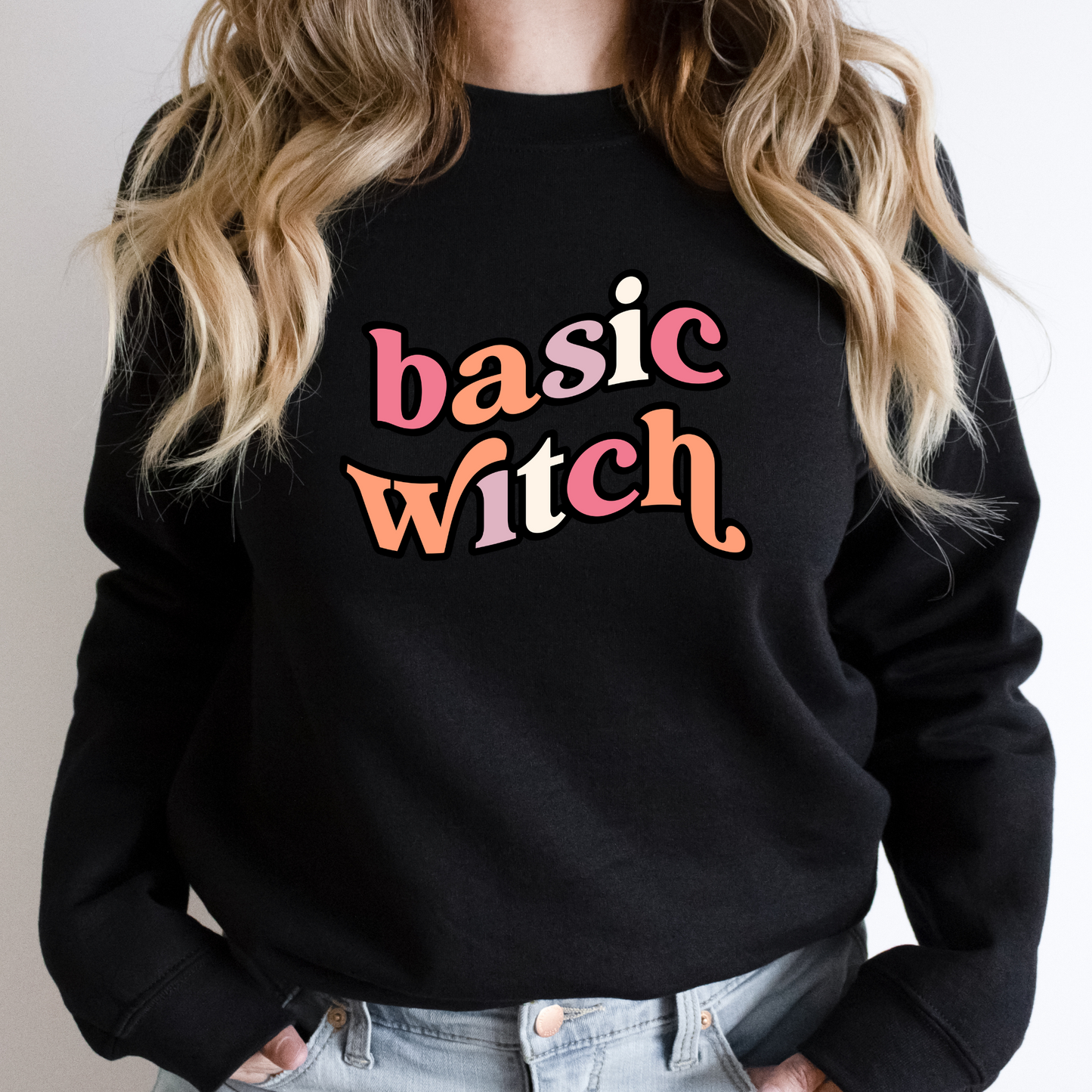 Basic Witch Trendy Women's Funny Halloween Sweatshirt