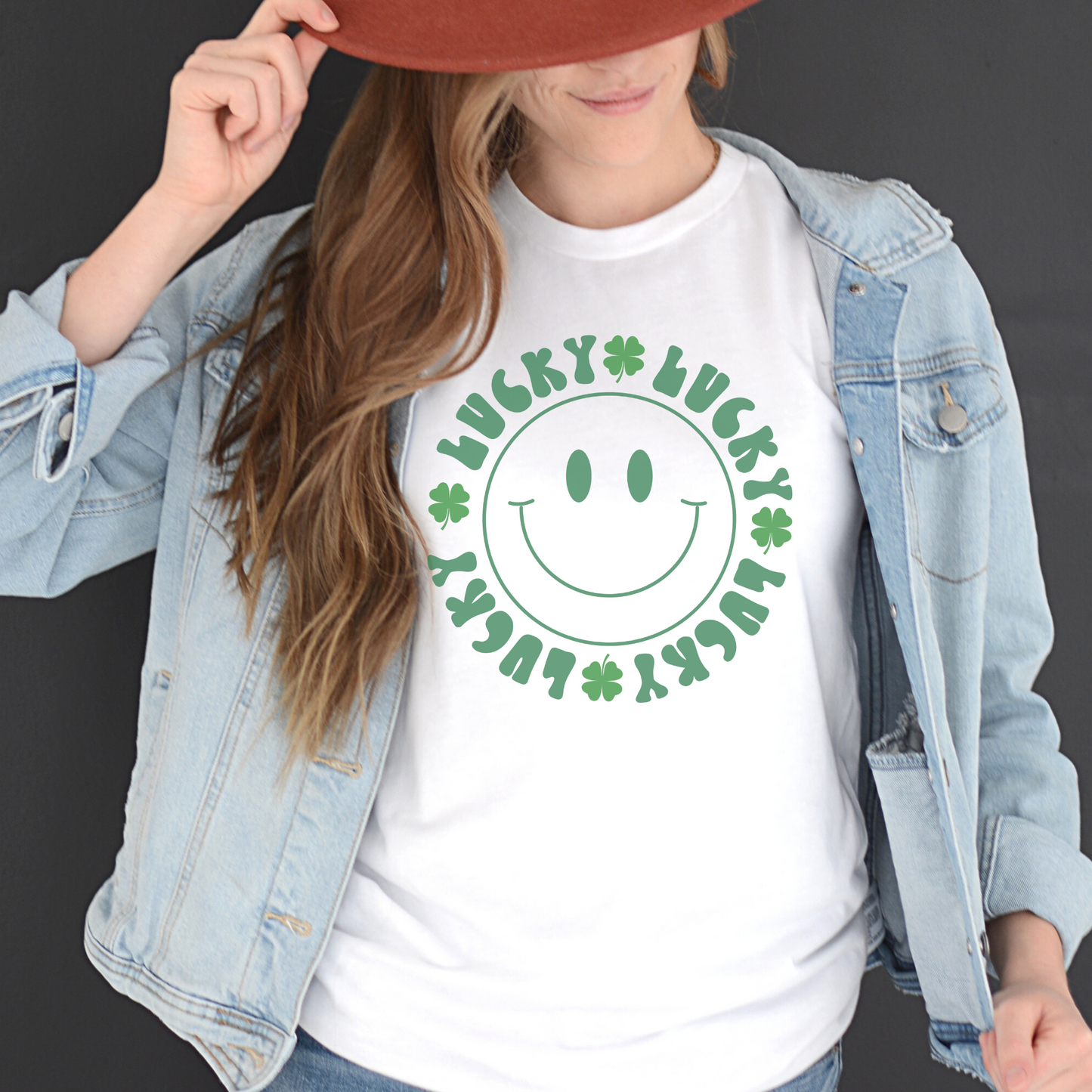 Lucky Smiley Face Saint Patrick's Day Women's Graphic Tee