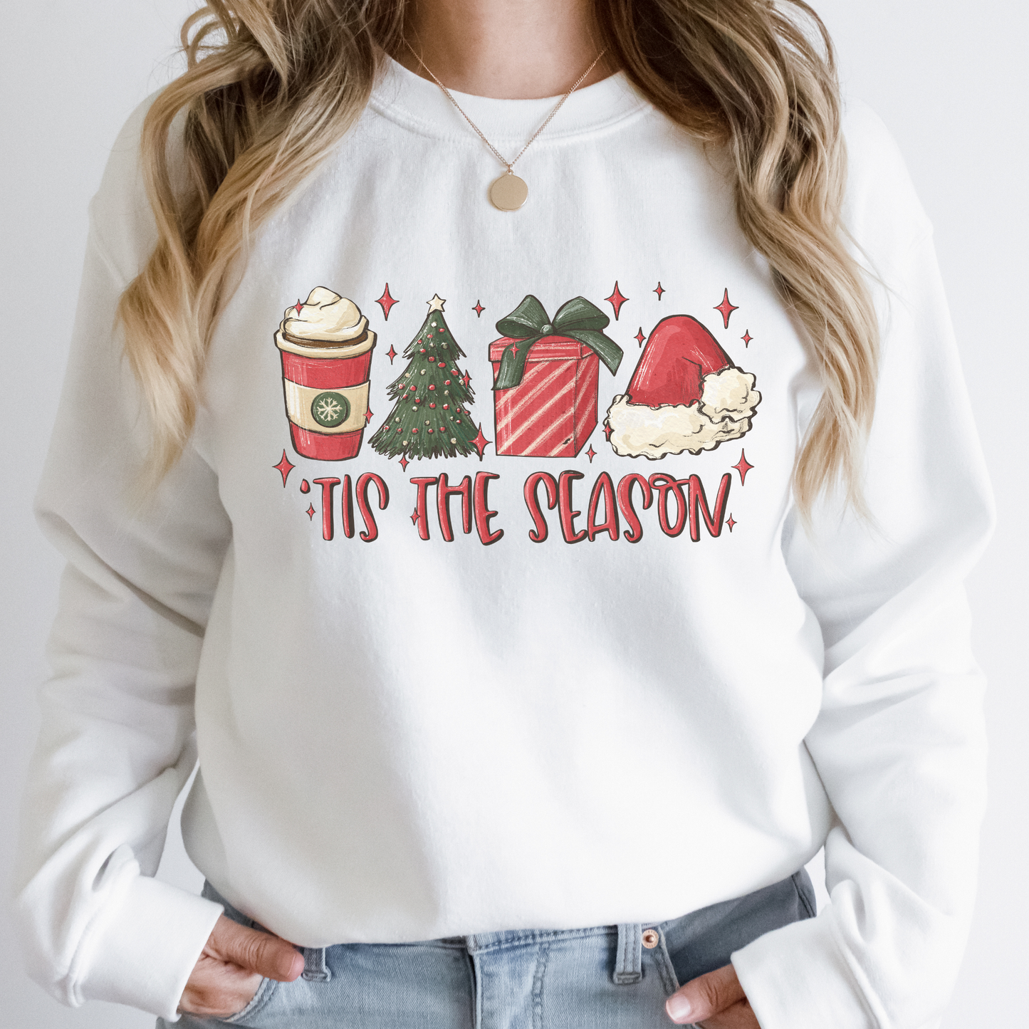 Red Coffee Present Tree Women's Sweatshirt