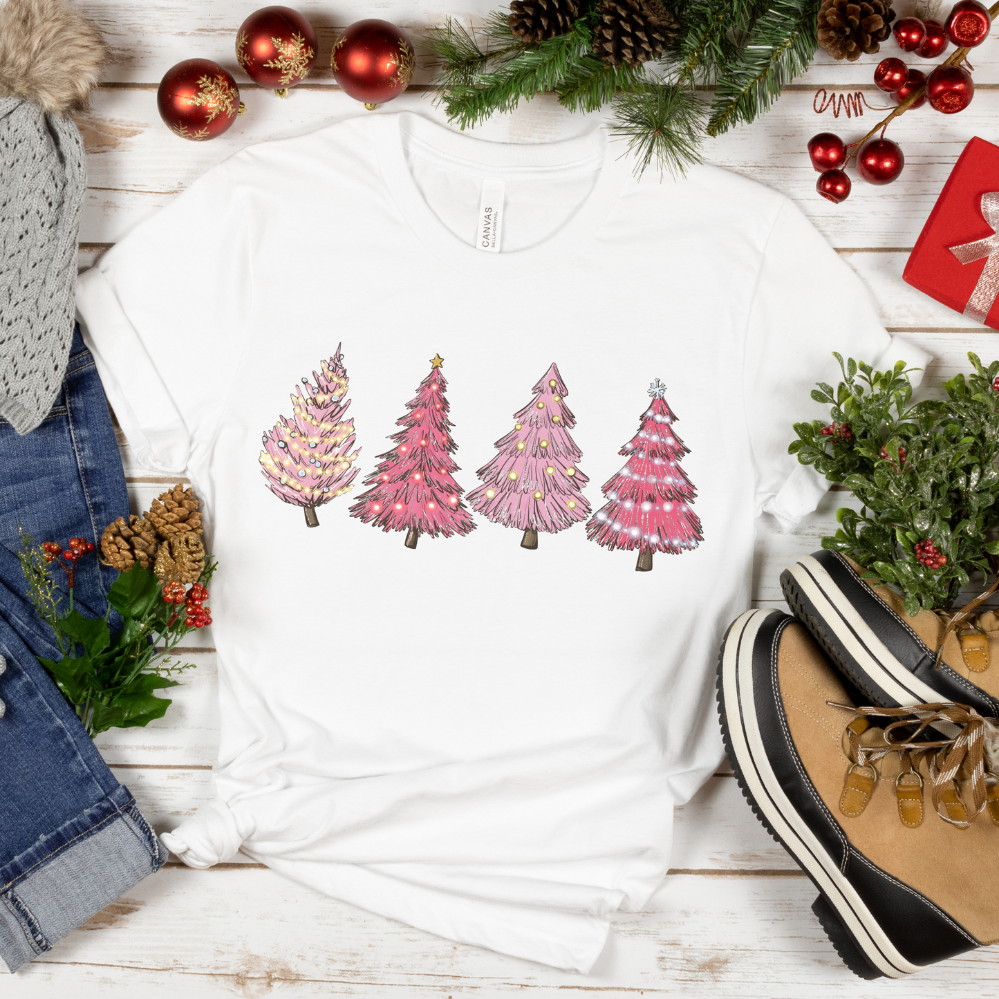 Pink Christmas Trees Tshirt