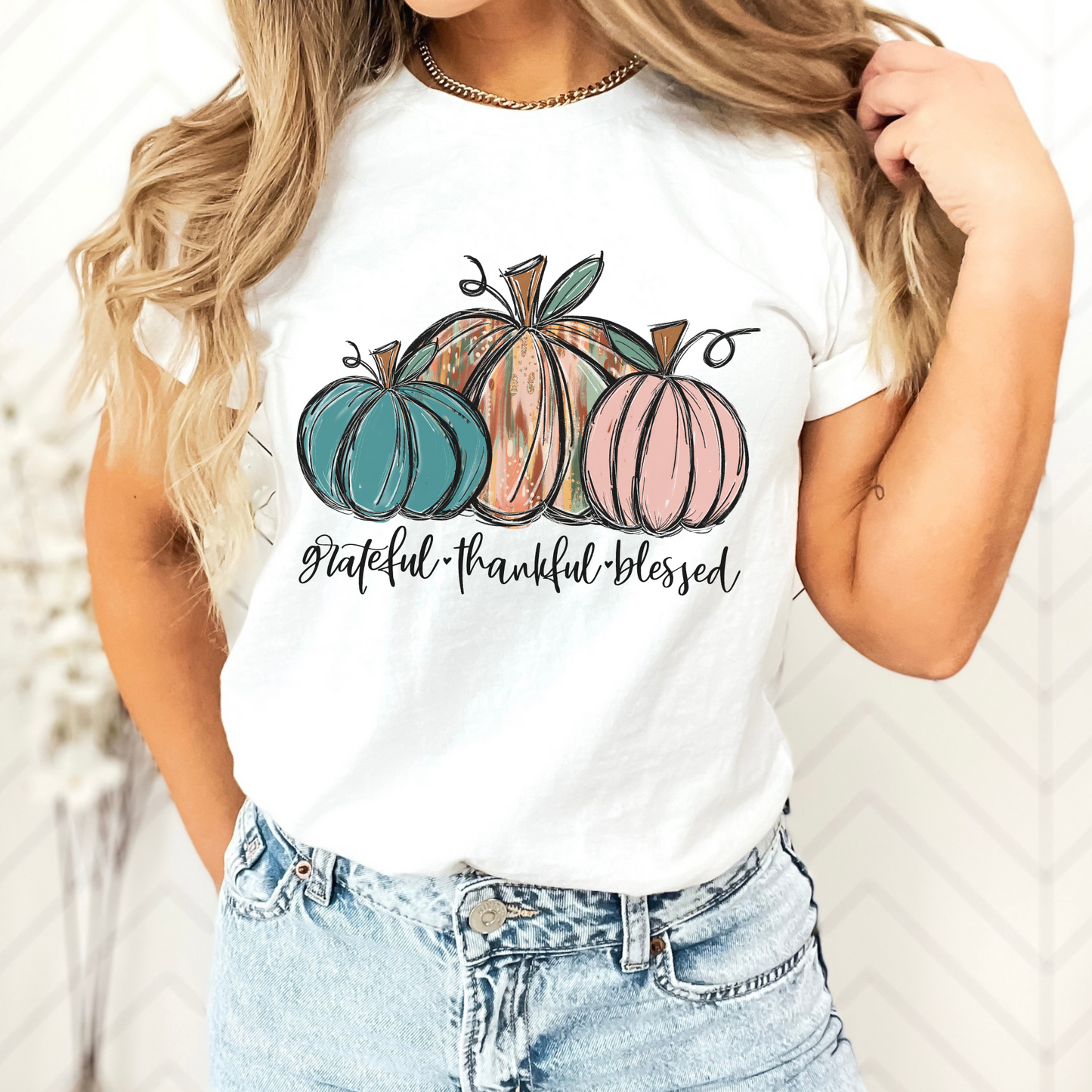 Grateful Thankful Blessed Fall Tshirt