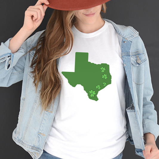 Lucky Green Texas Clover Saint Patrick's Day Women's Graphic Tee