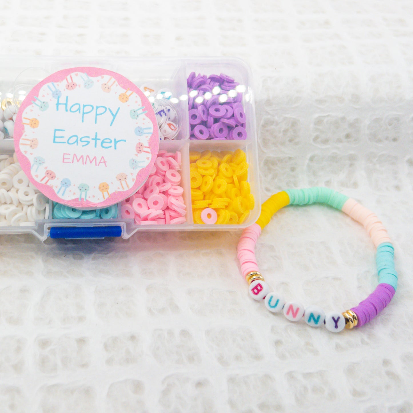 Easter Name Bracelet, DIY, Easter Bead Kit, Easter Bracelet Kit