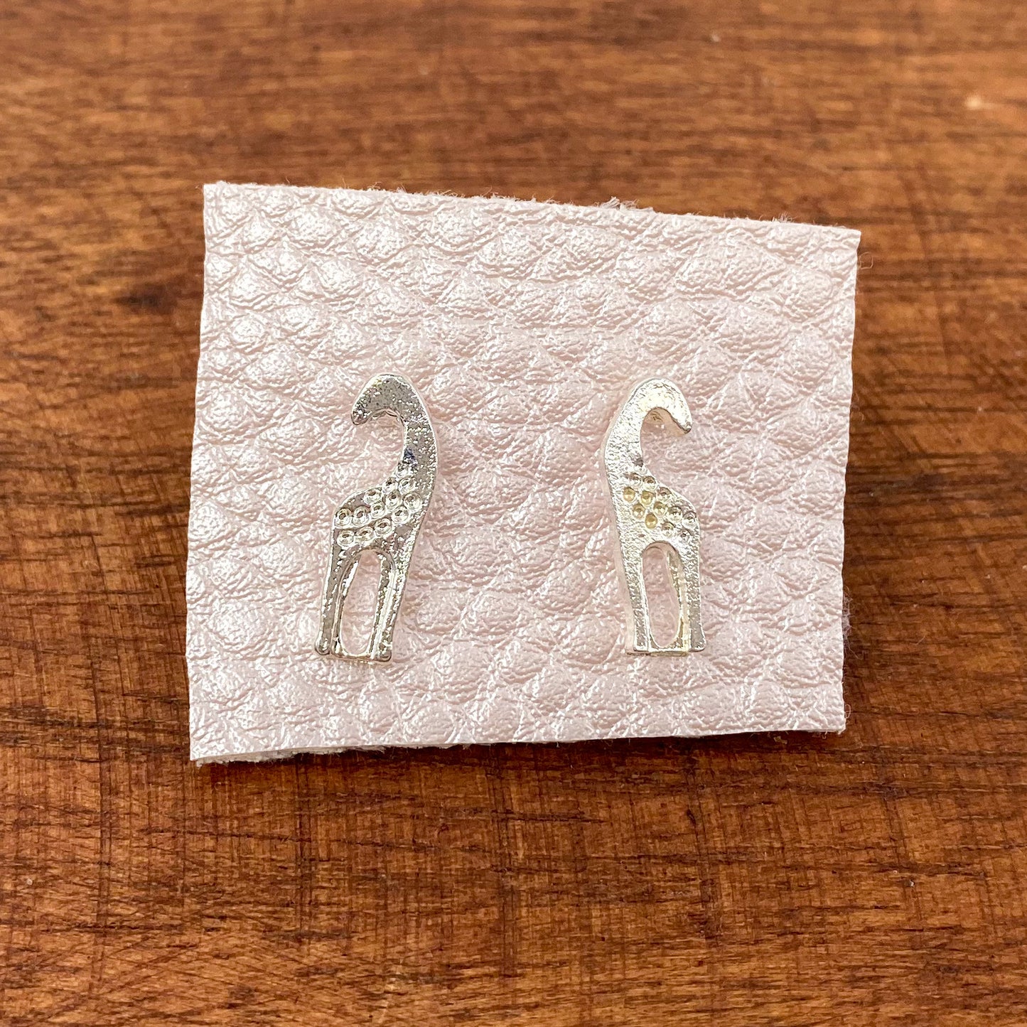 Silver Tone Giraffe Stud Earring