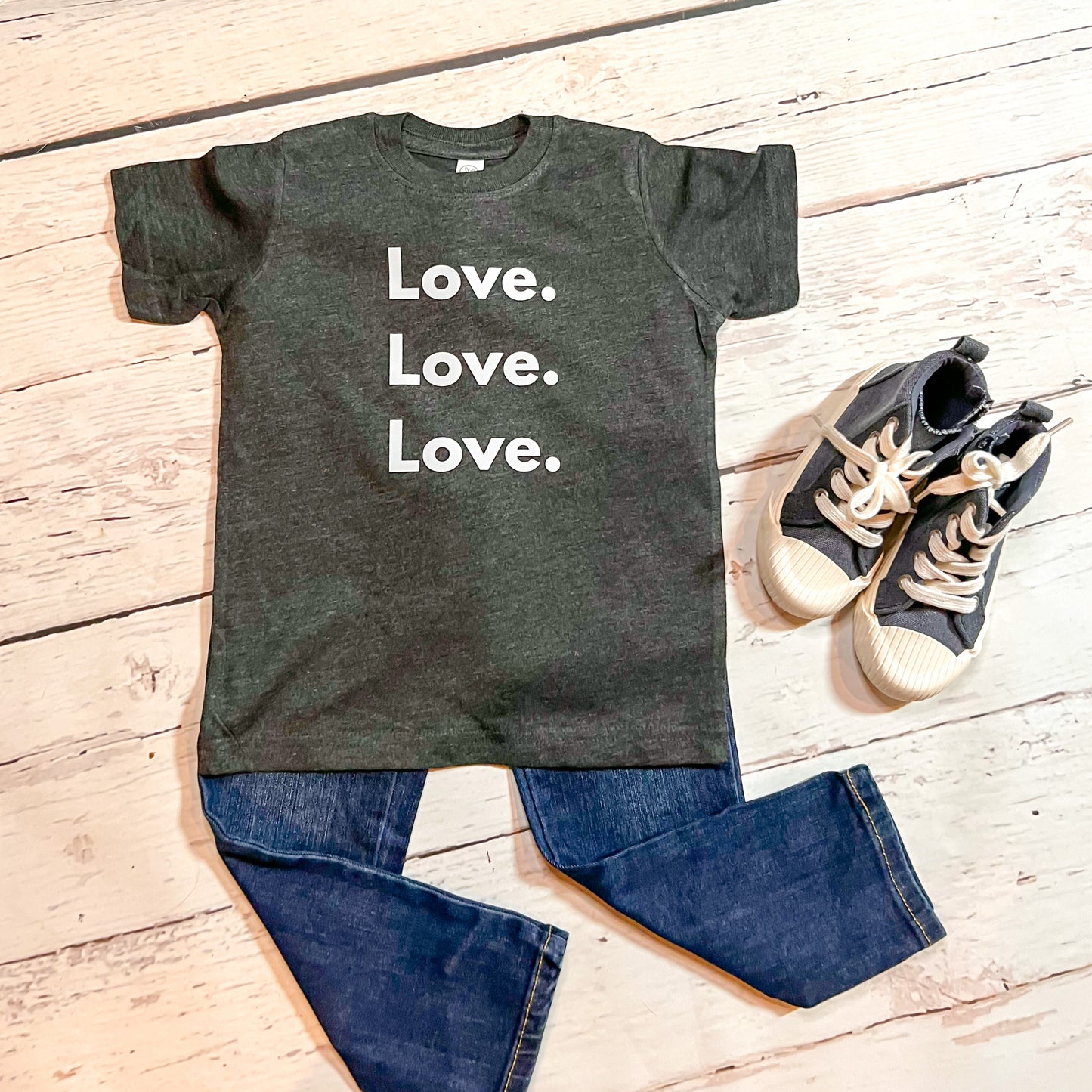 Love. Love. Love. Valentine toddler tshirt