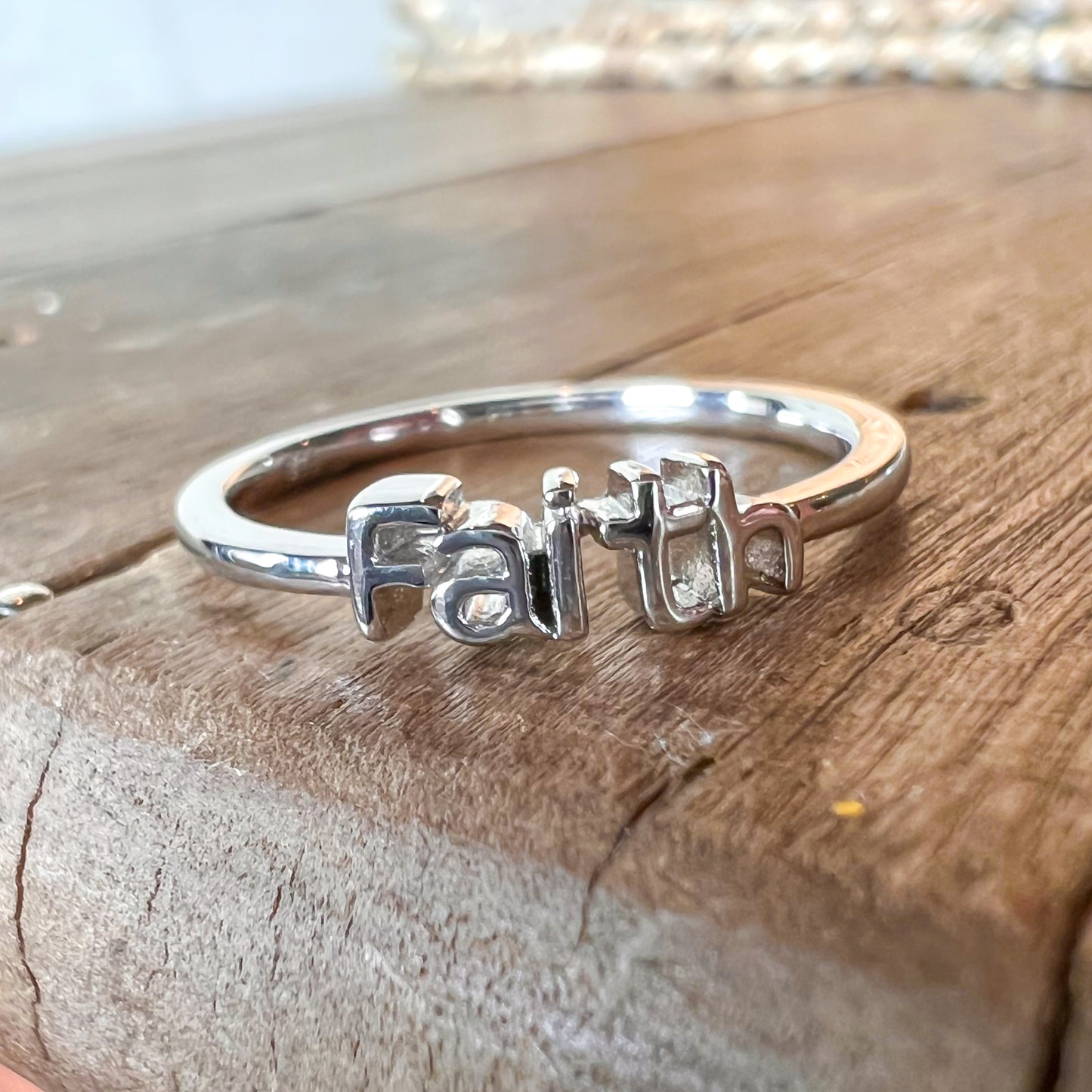 Sterling Silver Faith Ring