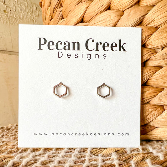 Honeycomb shaped silver Earrings