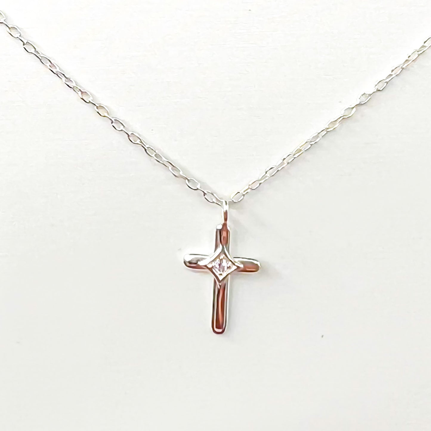 16 inch Sterling Silver Cross Necklace