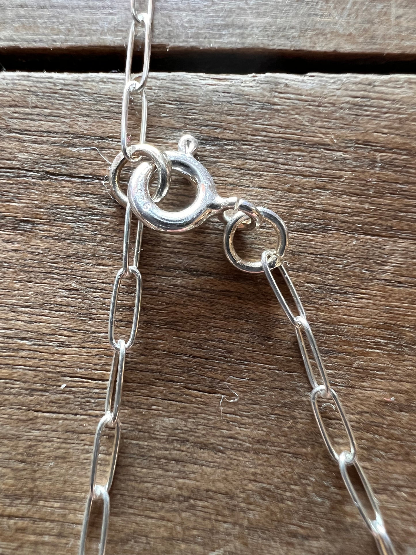 Sterling Silver Adjustable paper clip Chain Necklace