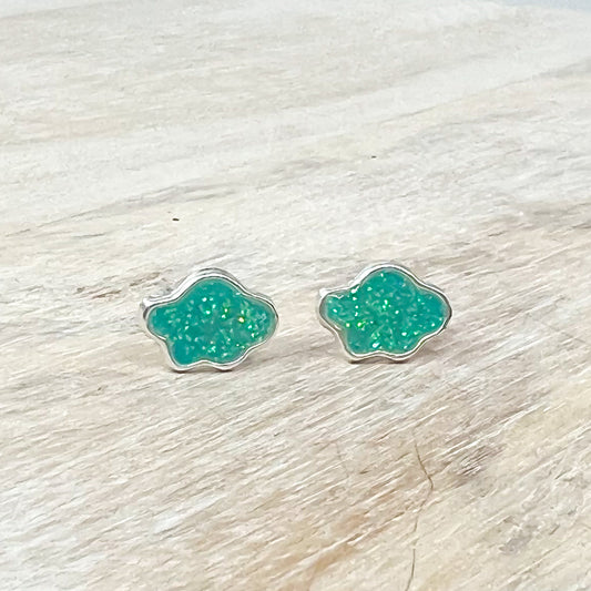 Glitter Cloud Sterling Earrings