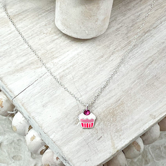 cupcake necklace sterling silver