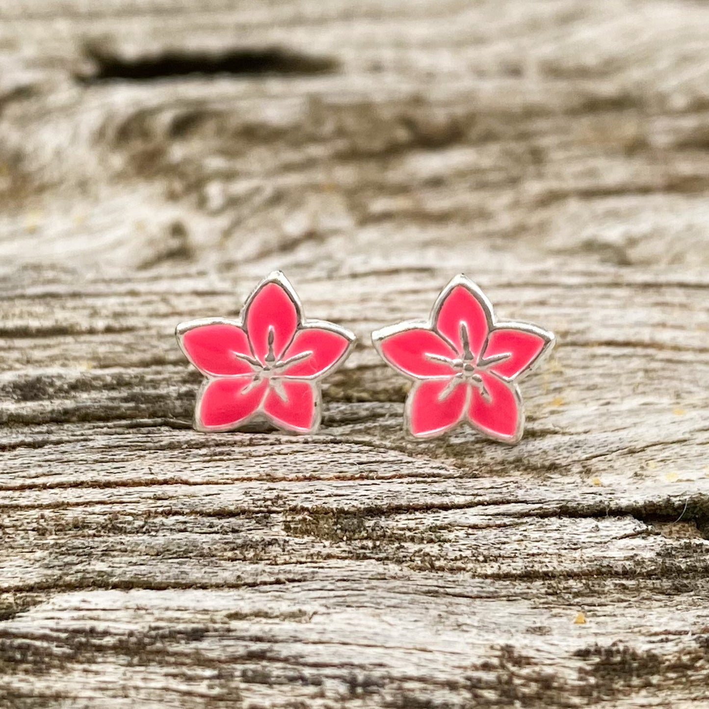 Pink Flower Earrings