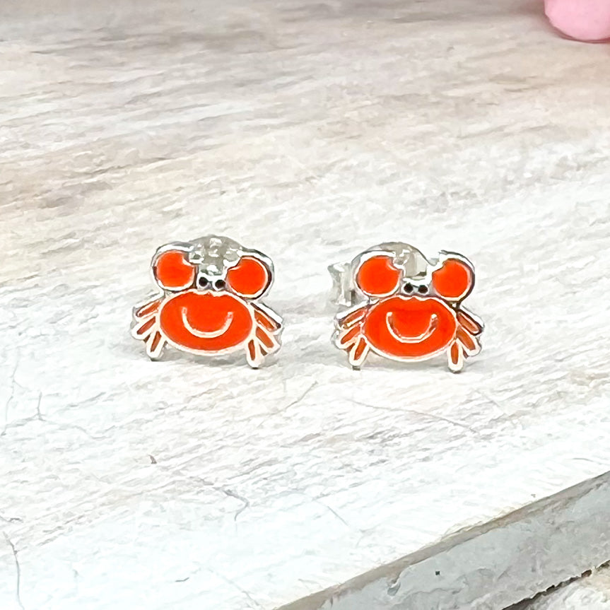 Crab Sterling Silver Earrings