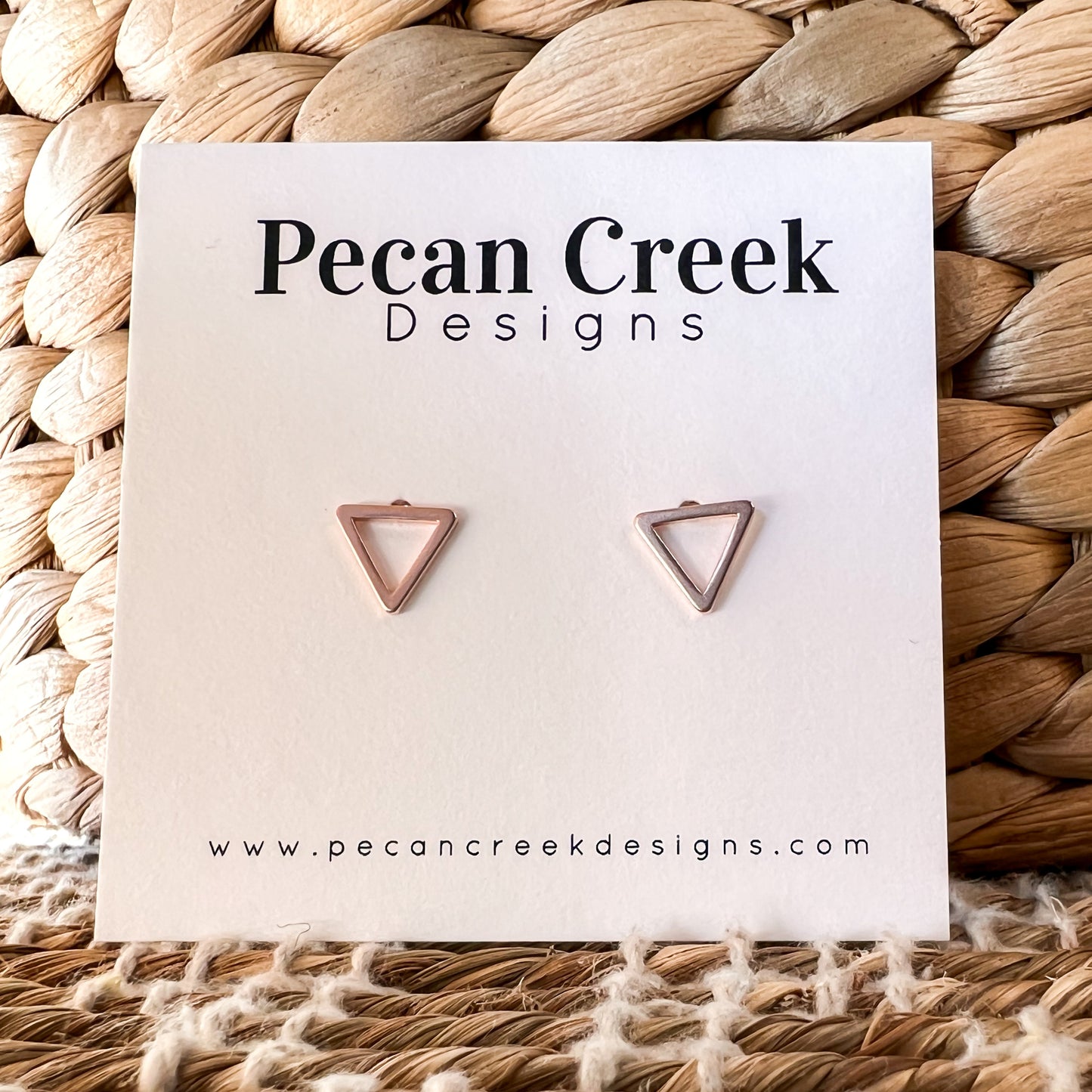 Silver Triangle Earrings