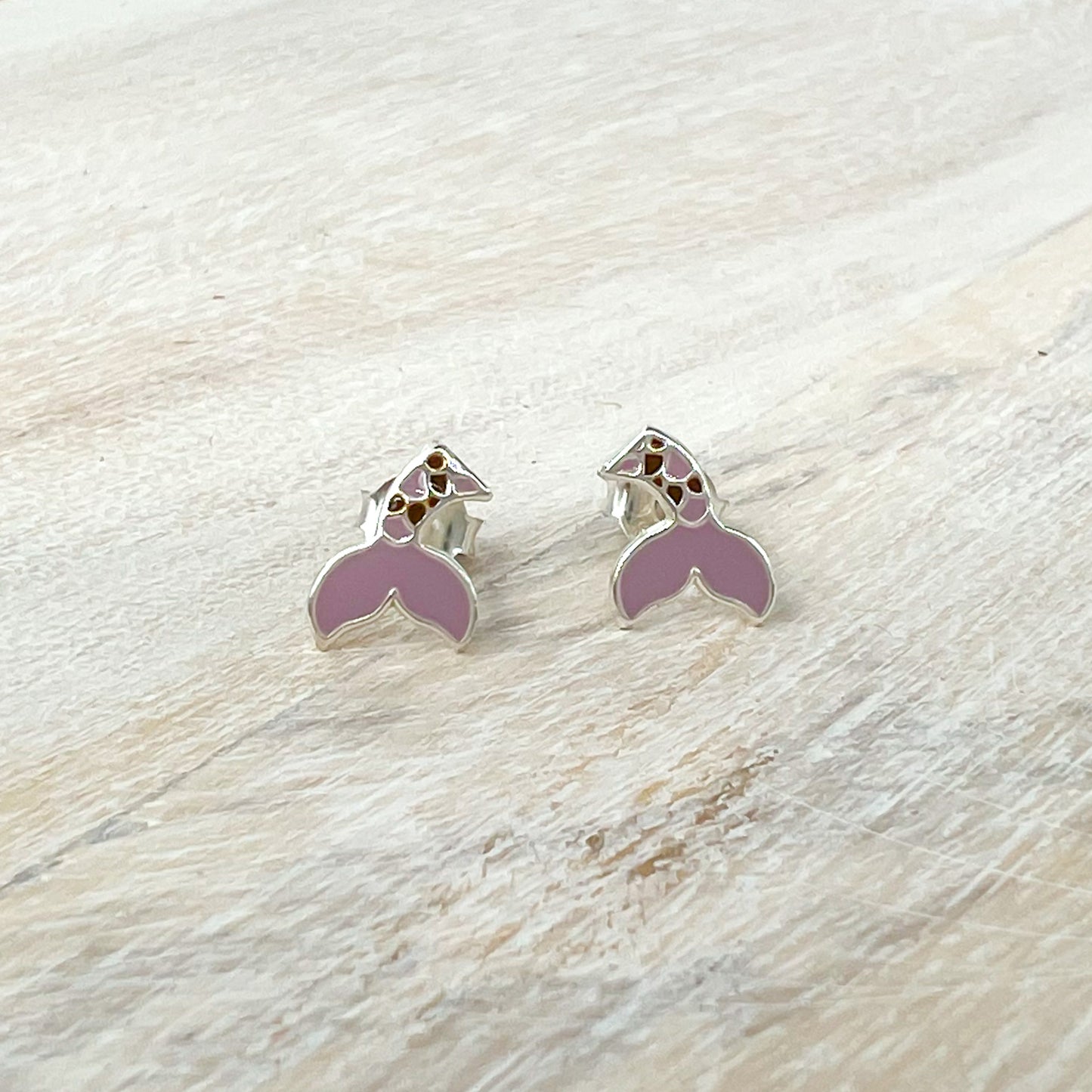 Purple Mermaid Tail Earrings