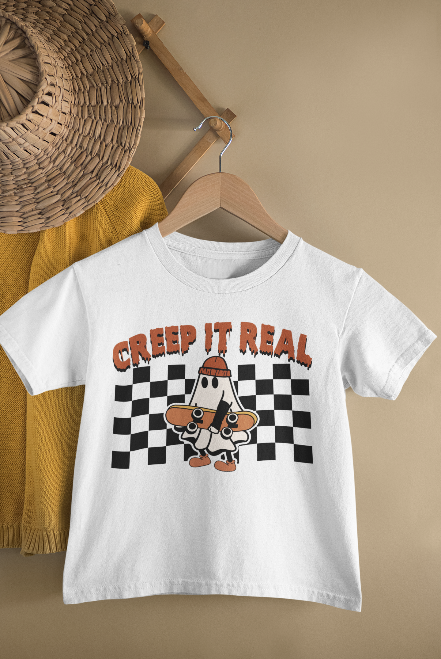 Creep It Real Kid's Halloween Fall Retro Tshirt