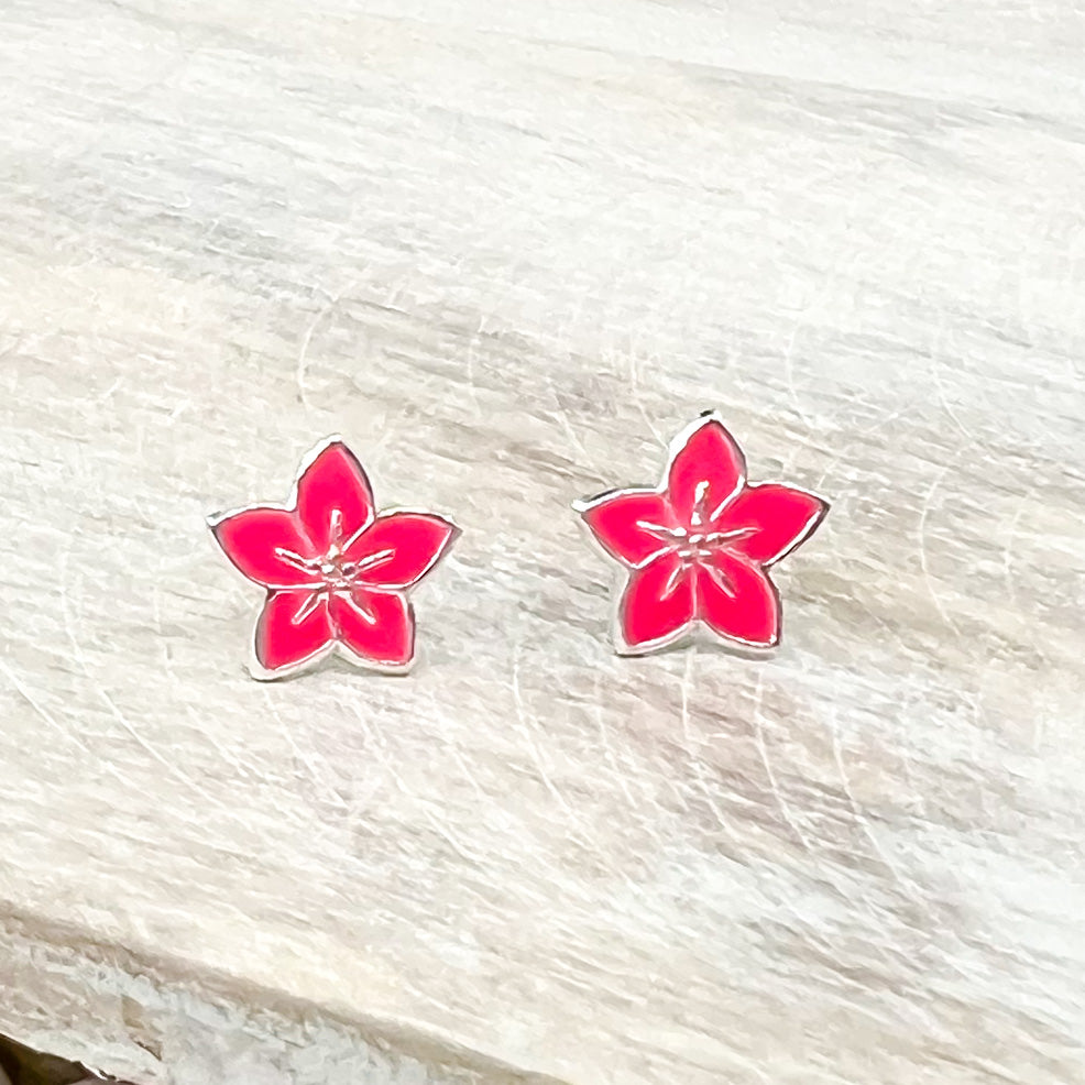 Pink Flower Earrings