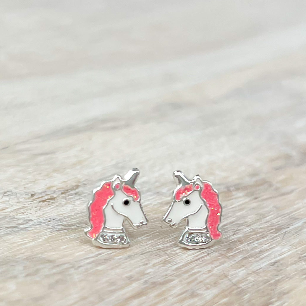 Unicorn Earrings 925 Sterling Silver Hypoallergenic Earrings for Little Girls