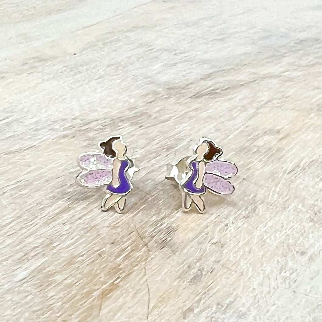 Purple Fairy Sterling Earrings