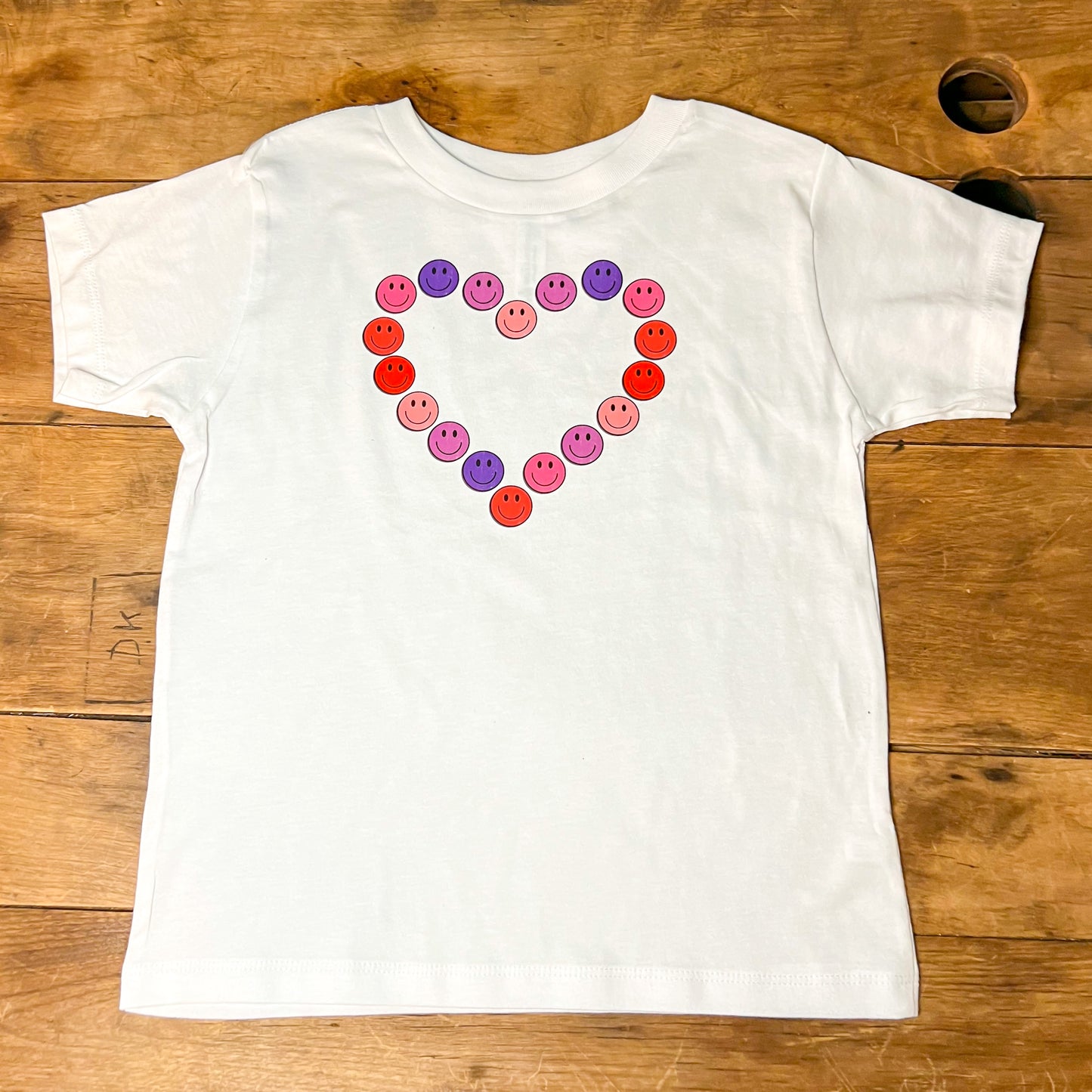 Heart with tiny smiley faces Valentine toddler tshirt