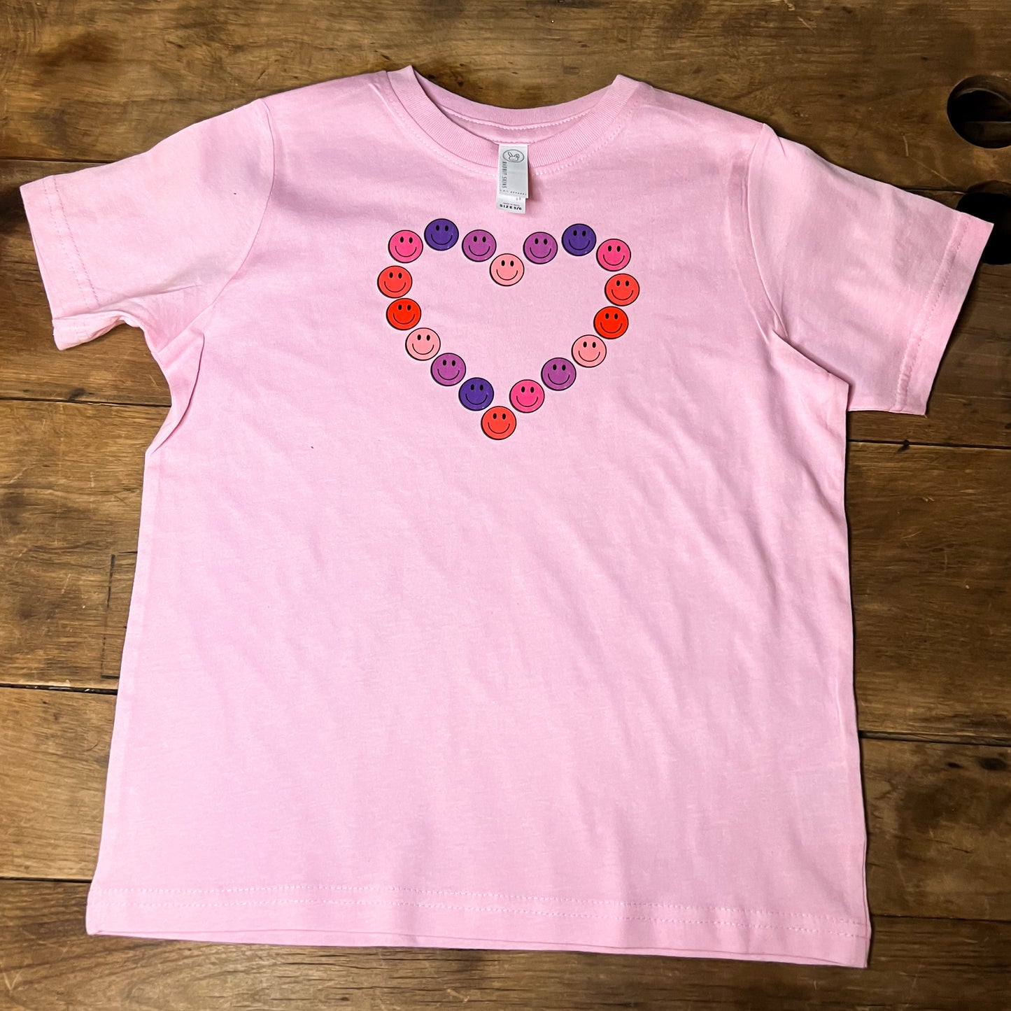 Heart with tiny smiley faces Valentine toddler tshirt